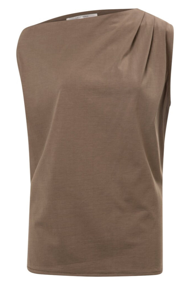 YAYA - Tričko asymetrické Bungee cord brown - bungee cord brown