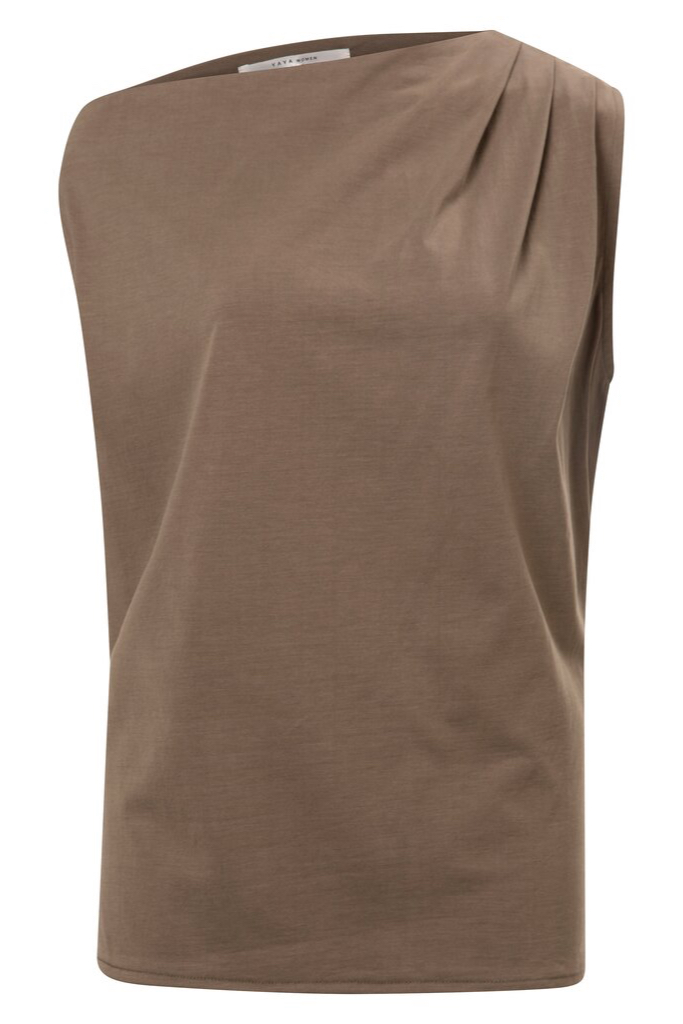 YAYA - Tričko asymetrické Bungee cord brown - bungee cord brown YAYA - Tričko asymetrické Bungee cord brown - bungee cord brown