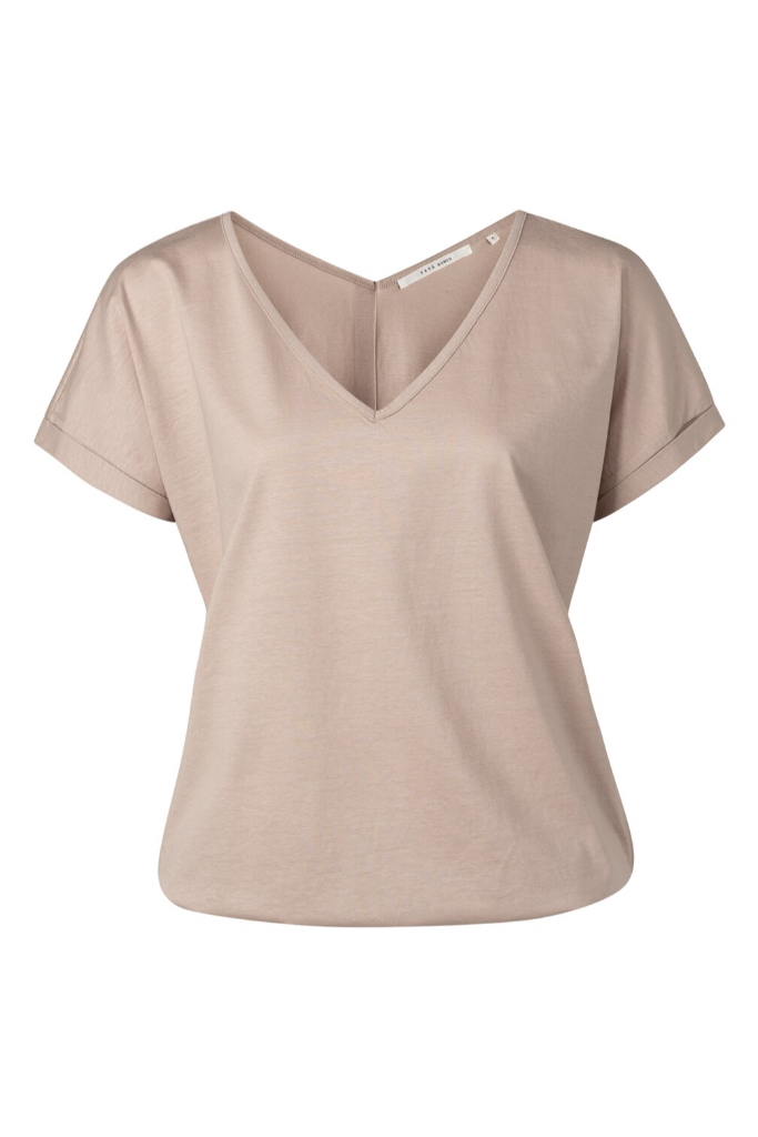 YAYA - Top voľný s V-výstrihom - mushroom old pink YAYA - Top voľný s V-výstrihom - mushroom old pink