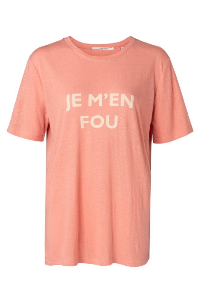 YAYA - Tričko ľanové s nápisom DAHLIA - dahlia