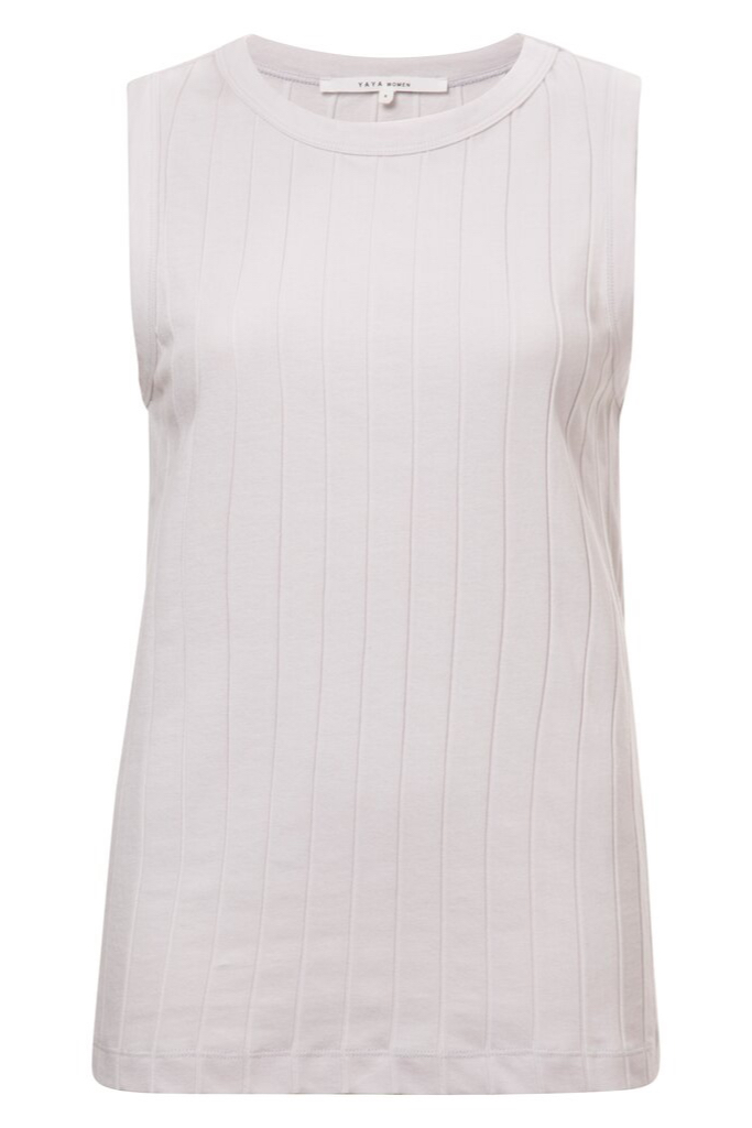 YAYA - Tielko s rib vzorom Lilac hint - lilac hint YAYA - Tielko s rib vzorom Lilac hint - lilac hint