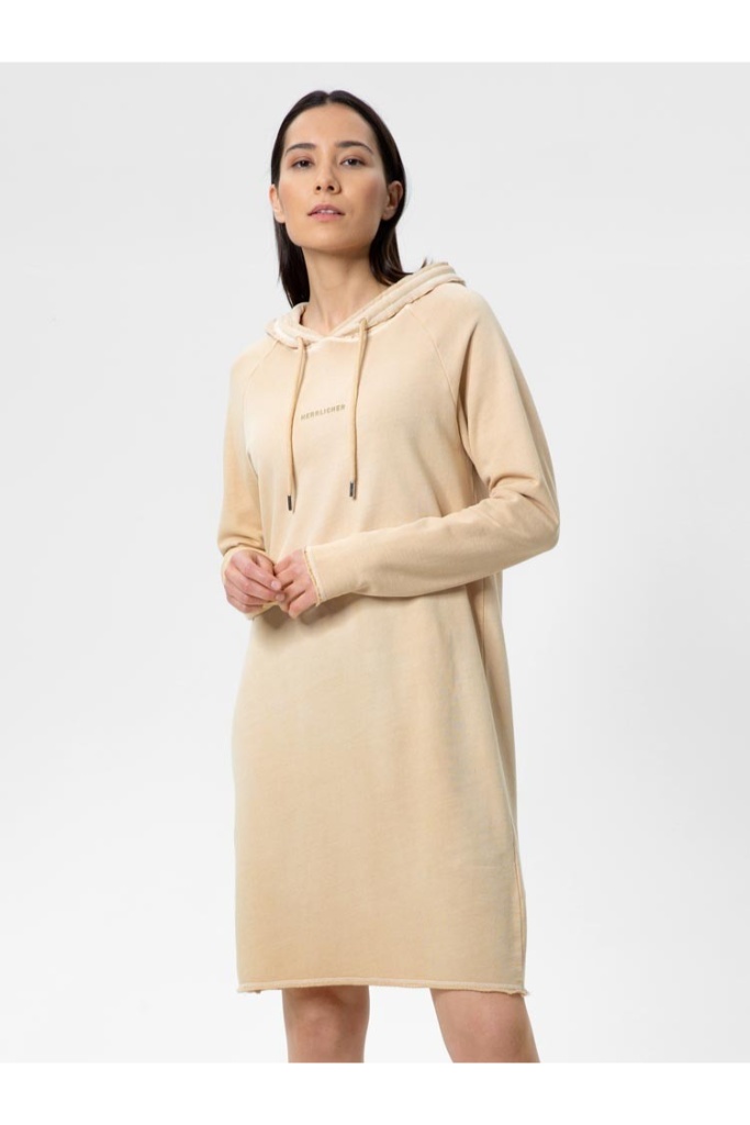 Herrlicher - Šaty džerzejové s kapucou Caramel - caramel Herrlicher - Šaty džerzejové s kapucou Caramel - caramel