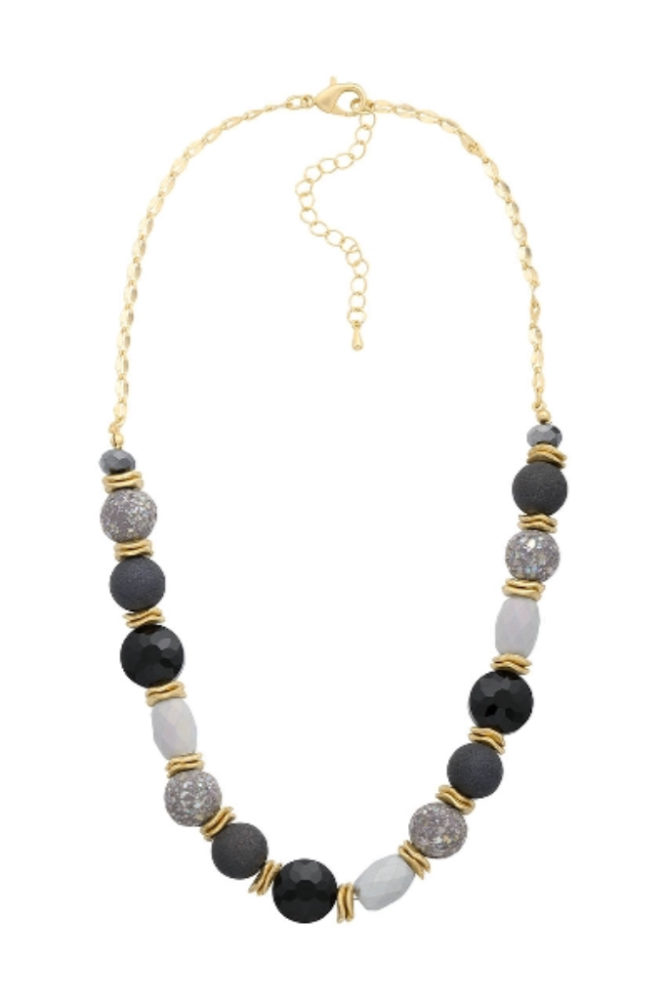 LIZAS - Náhrdelník Belgian sweets 44+8 cm - grey