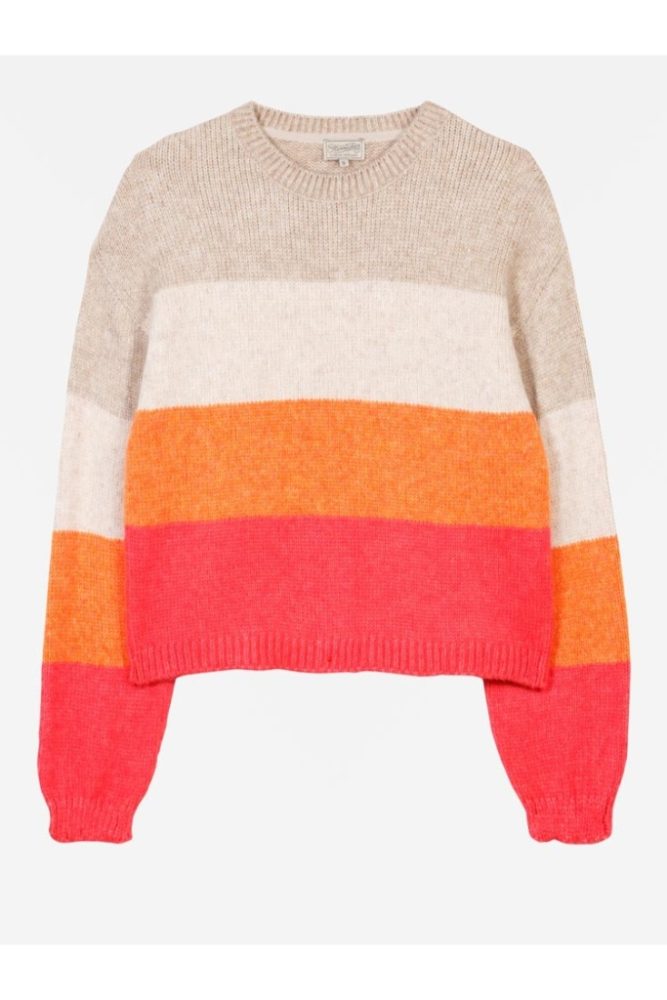 Herrlicher - Pulóver s pásmi Pink - pink