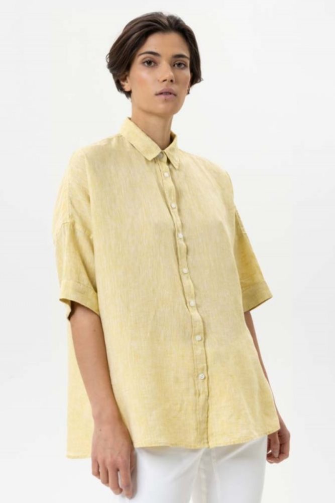 Herrlicher - Košeľa ľanová Marini Yellow - yellow