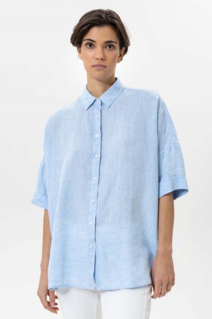 Herrlicher - Košeľa ľanová Marini Light blue - light blue Herrlicher - Košeľa ľanová Marini Light blue - light blue