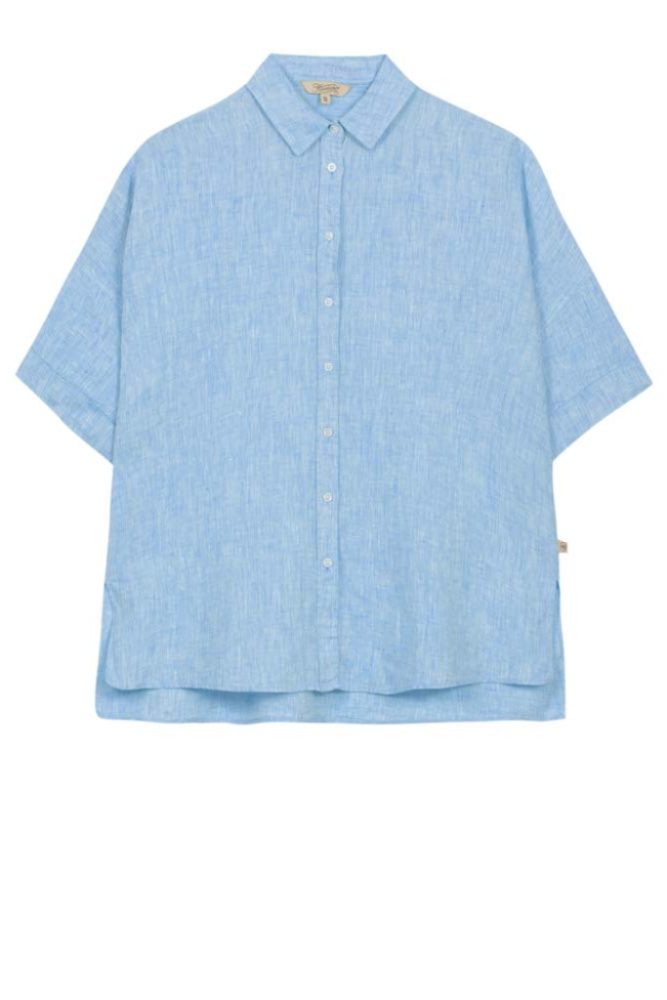Herrlicher - Košeľa ľanová Marini Light blue - light blue