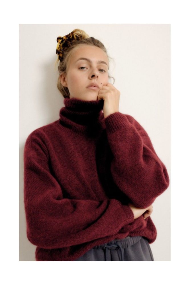 AMERICAN VINTAGE - Rolák s Alpakou oversized East Cardinal melange - cardinale chine