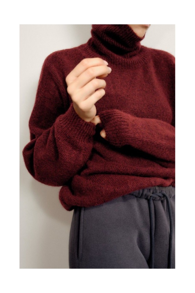 AMERICAN VINTAGE - Rolák s Alpakou oversized East Cardinal melange - cardinale chine AMERICAN VINTAGE - Rolák s Alpakou oversized East Cardinal melange - cardinale chine