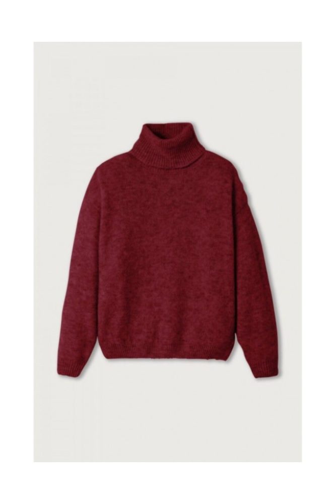 AMERICAN VINTAGE - Rolák s Alpakou oversized East Cardinal melange - cardinale chine