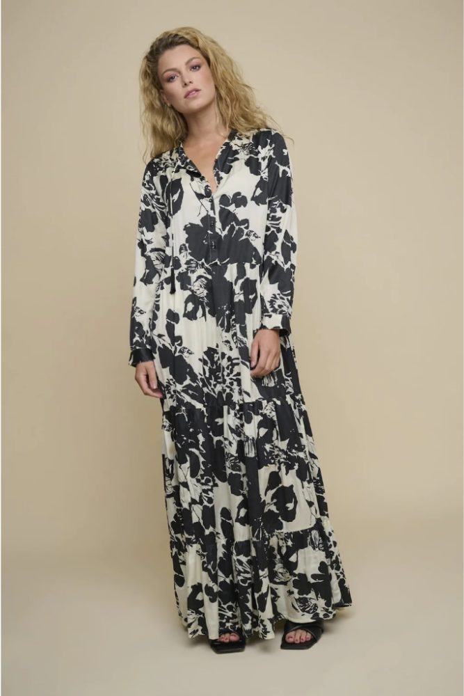 Rino Pelle - Šaty dlhé s volánmi - birch bloom