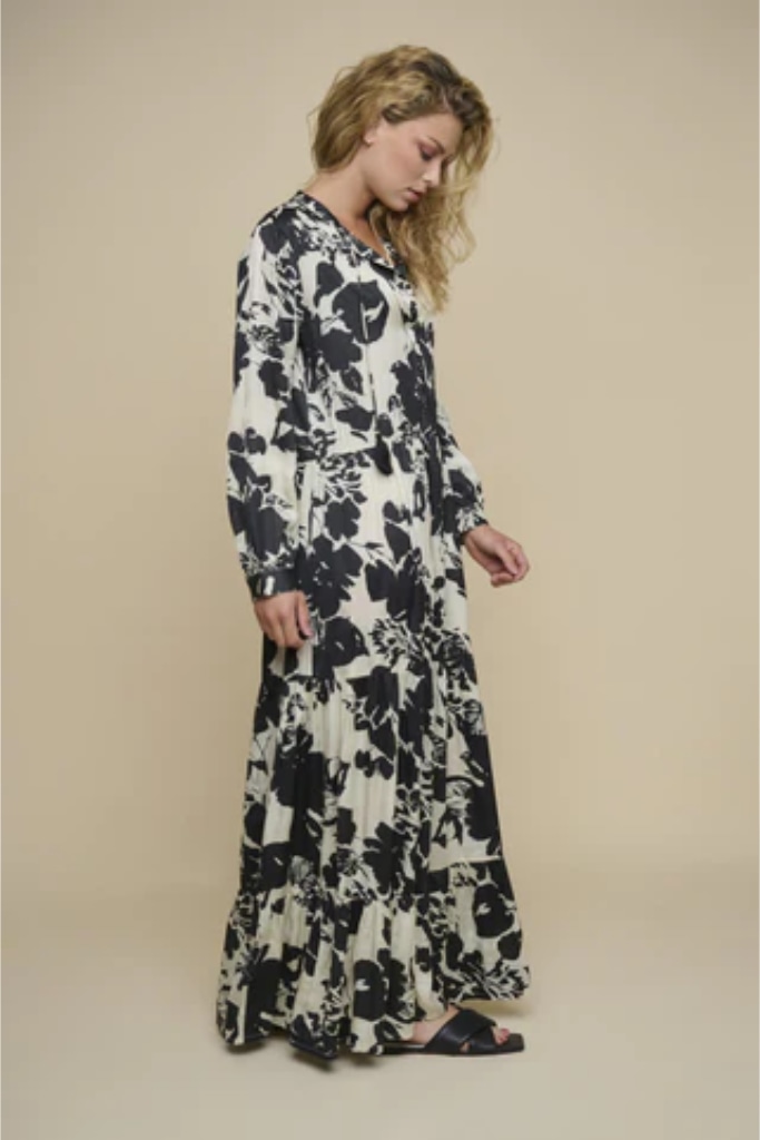 Rino Pelle - Šaty dlhé s volánmi - birch bloom Rino Pelle - Šaty dlhé s volánmi - birch bloom