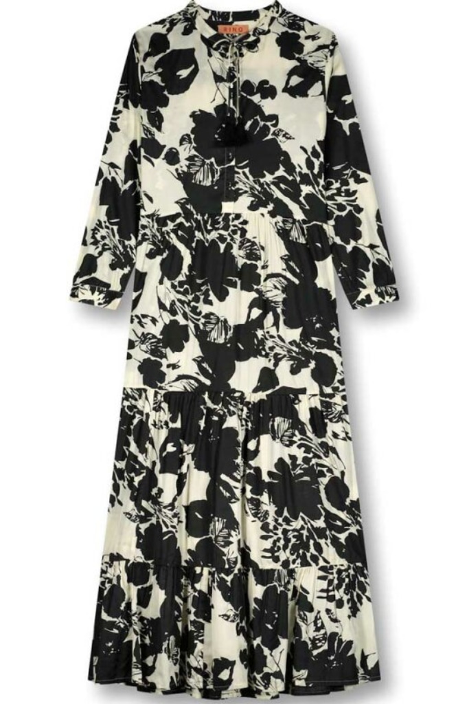 Rino Pelle - Šaty dlhé s volánmi - birch bloom Rino Pelle - Šaty dlhé s volánmi - birch bloom