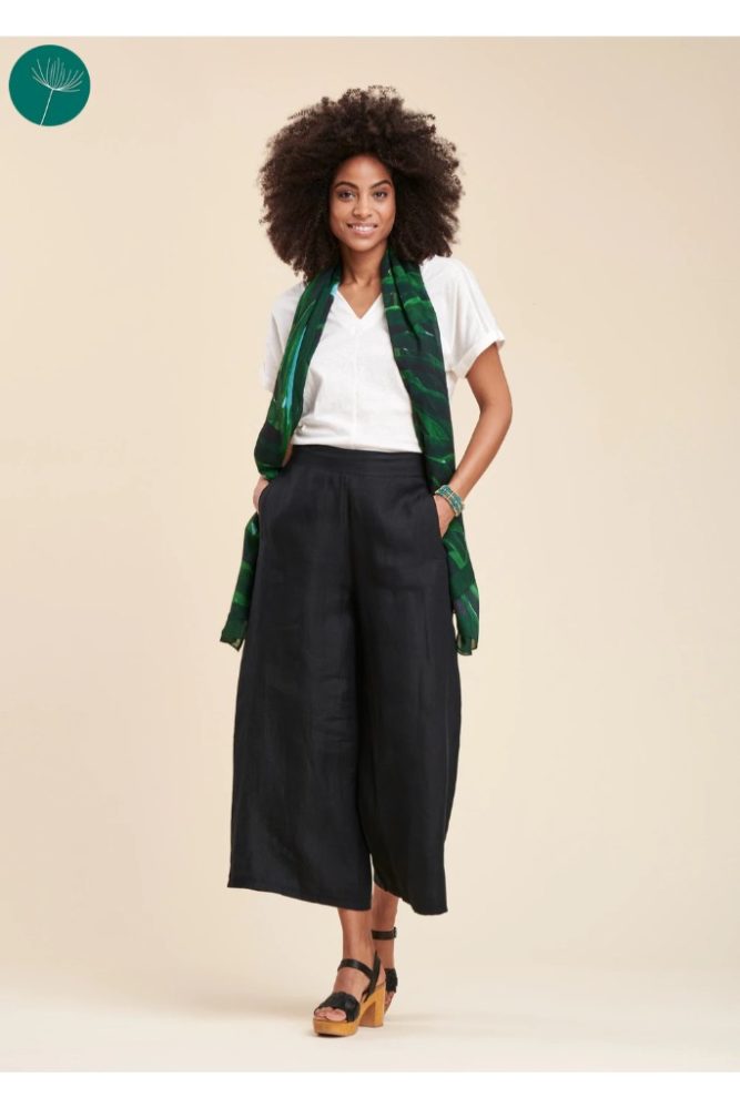 La Fée Maraboutée - Nohavice ľanové crop Noir - noir