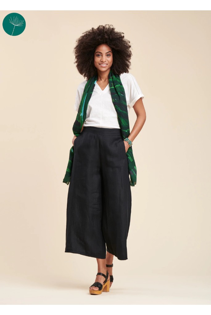 La Fée Maraboutée - Nohavice ľanové crop Noir - noir La Fée Maraboutée - Nohavice ľanové crop Noir - noir