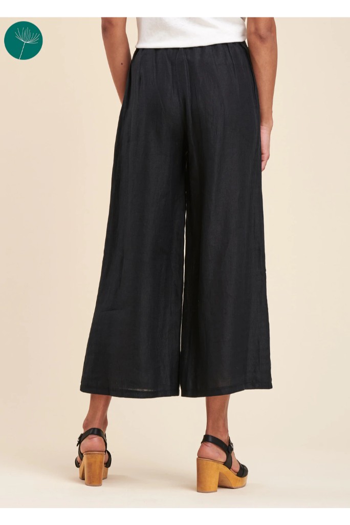 La Fée Maraboutée - Nohavice ľanové crop Noir - noir La Fée Maraboutée - Nohavice ľanové crop Noir - noir