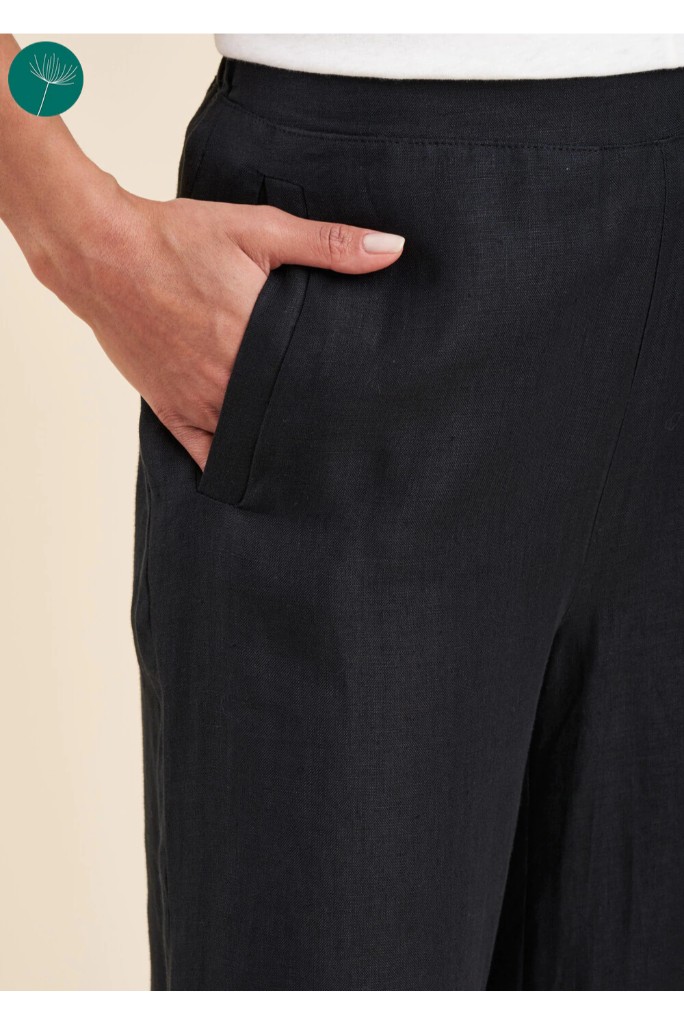 La Fée Maraboutée - Nohavice ľanové crop Noir - noir La Fée Maraboutée - Nohavice ľanové crop Noir - noir