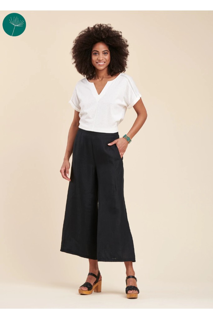 La Fée Maraboutée - Nohavice ľanové crop Noir - noir La Fée Maraboutée - Nohavice ľanové crop Noir - noir