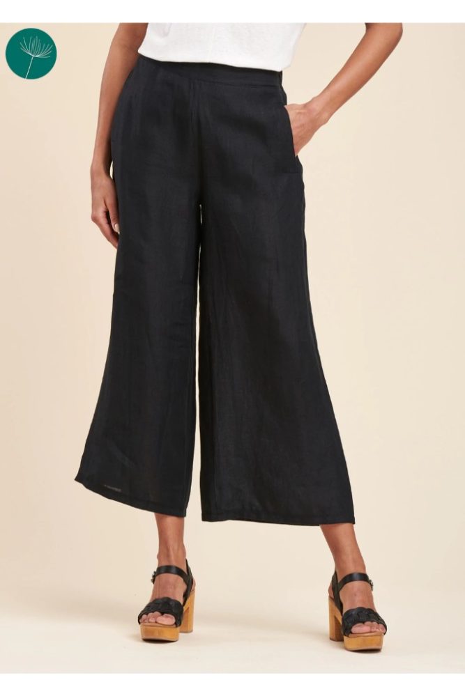 La Fée Maraboutée - Nohavice ľanové crop Noir - noir