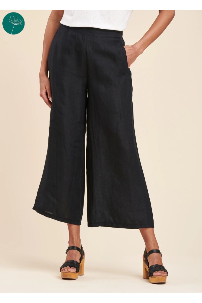 La Fée Maraboutée - Nohavice ľanové crop Noir - noir La Fée Maraboutée - Nohavice ľanové crop Noir - noir