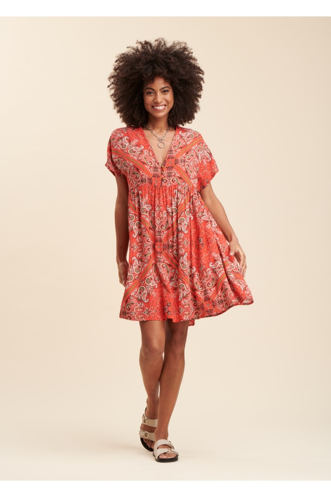 La Fée Maraboutée - Šaty voľné so vzorom Lipstick - lipstick La Fée Maraboutée - Šaty voľné so vzorom Lipstick - lipstick