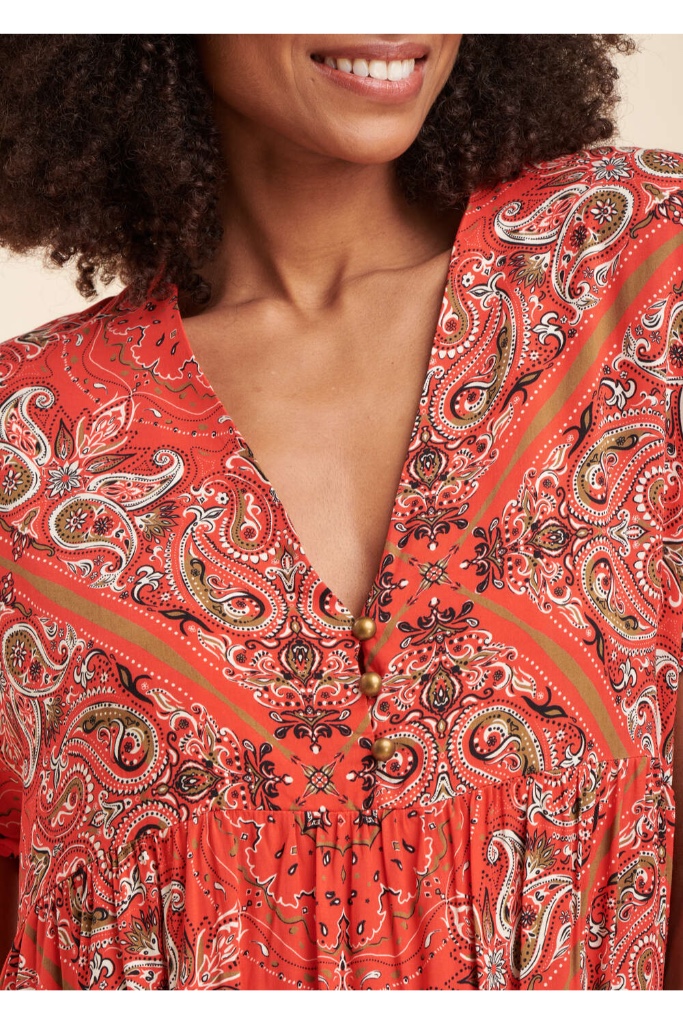 La Fée Maraboutée - Šaty voľné so vzorom Lipstick - lipstick La Fée Maraboutée - Šaty voľné so vzorom Lipstick - lipstick