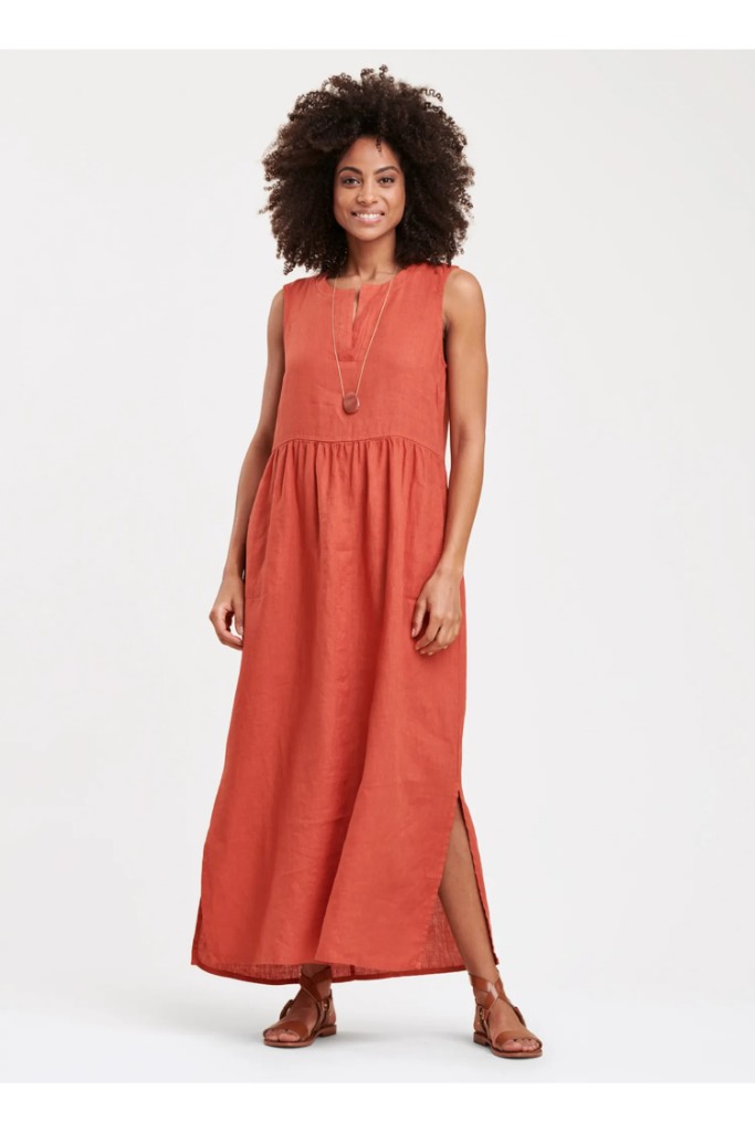 La Fée Maraboutée - Šaty ľanové dlhé Cajou - cajou La Fée Maraboutée - Šaty ľanové dlhé Cajou - cajou