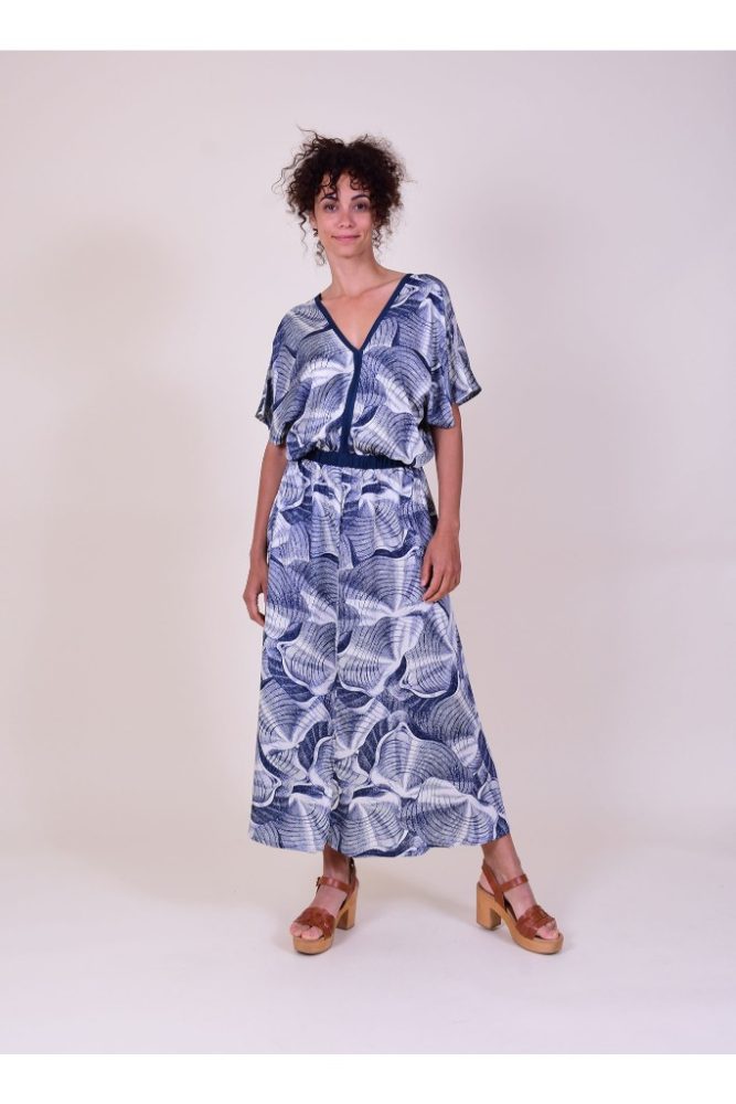 La Fée Maraboutée - Šaty dlhé so vzorom Bleu - bleu