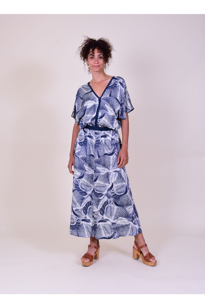 La Fée Maraboutée - Šaty dlhé so vzorom Bleu - bleu La Fée Maraboutée - Šaty dlhé so vzorom Bleu - bleu