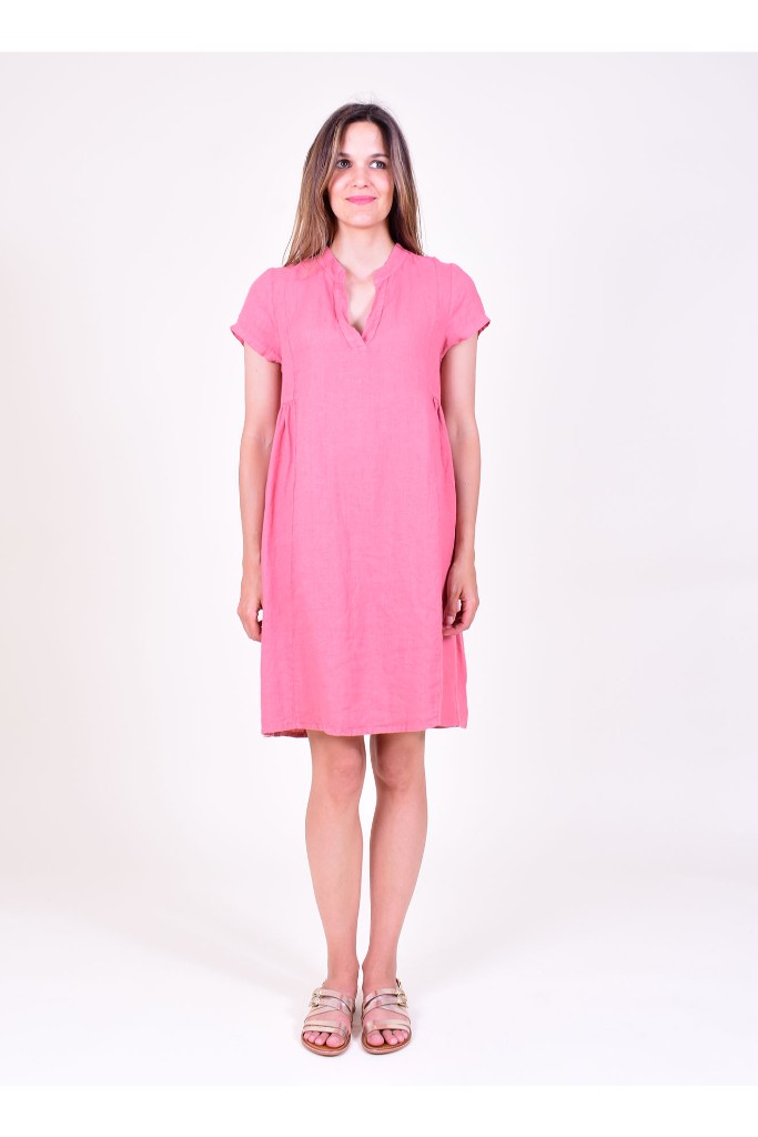 La Fée Maraboutée - Šaty ľanové voľné Sorbet - sorbet La Fée Maraboutée - Šaty ľanové voľné Sorbet - sorbet