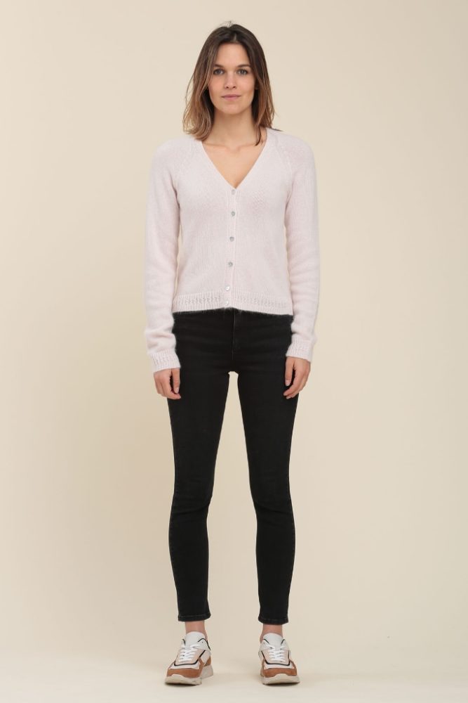 La Fée Maraboutée - Sveter s ozdobným patentom Creme - creme