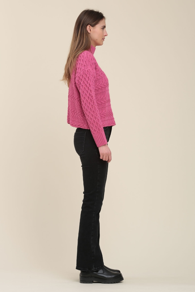 La Fée Maraboutée - Rolák so štrikovaným vzorom Rose sakura - rose sakura La Fée Maraboutée - Rolák so štrikovaným vzorom Rose sakura - rose sakura