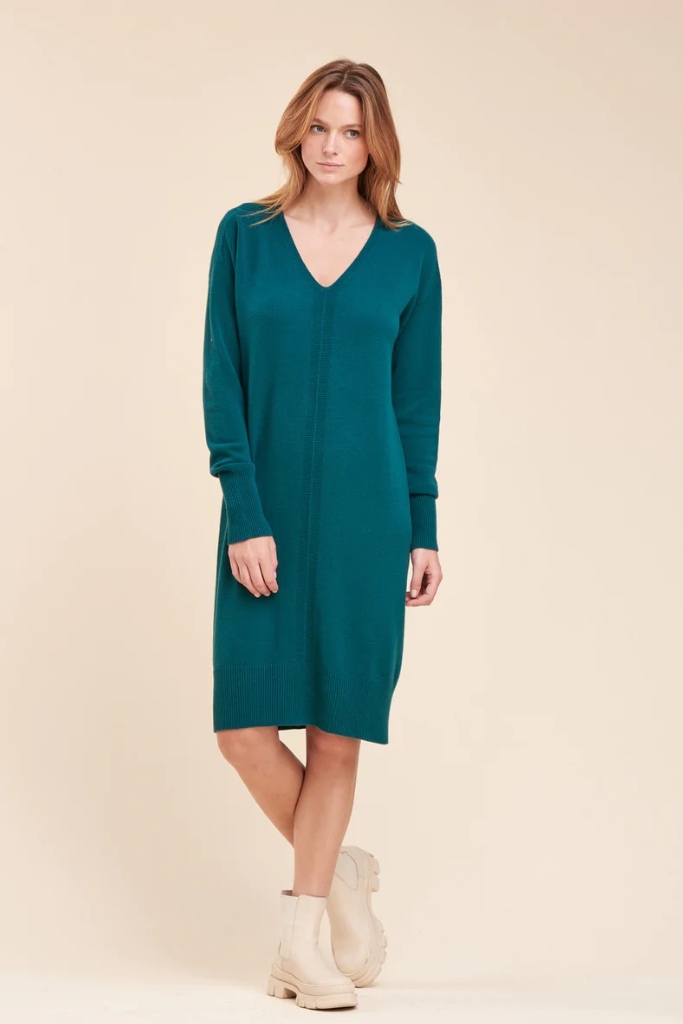 La Fée Maraboutée - Šaty úpletové s V-výstrihom Canard - canard La Fée Maraboutée - Šaty úpletové s V-výstrihom Canard - canard