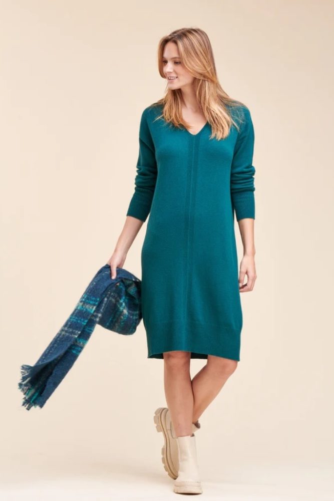 La Fée Maraboutée - Šaty úpletové s V-výstrihom Canard - canard