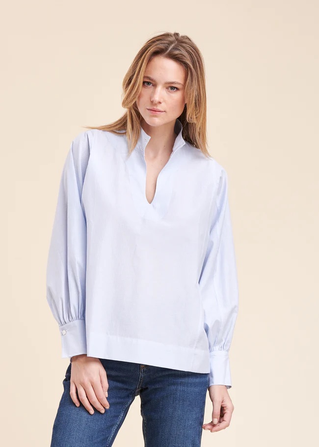 La Fée Maraboutée - Top popelínový Bleu Ice - bleu ice