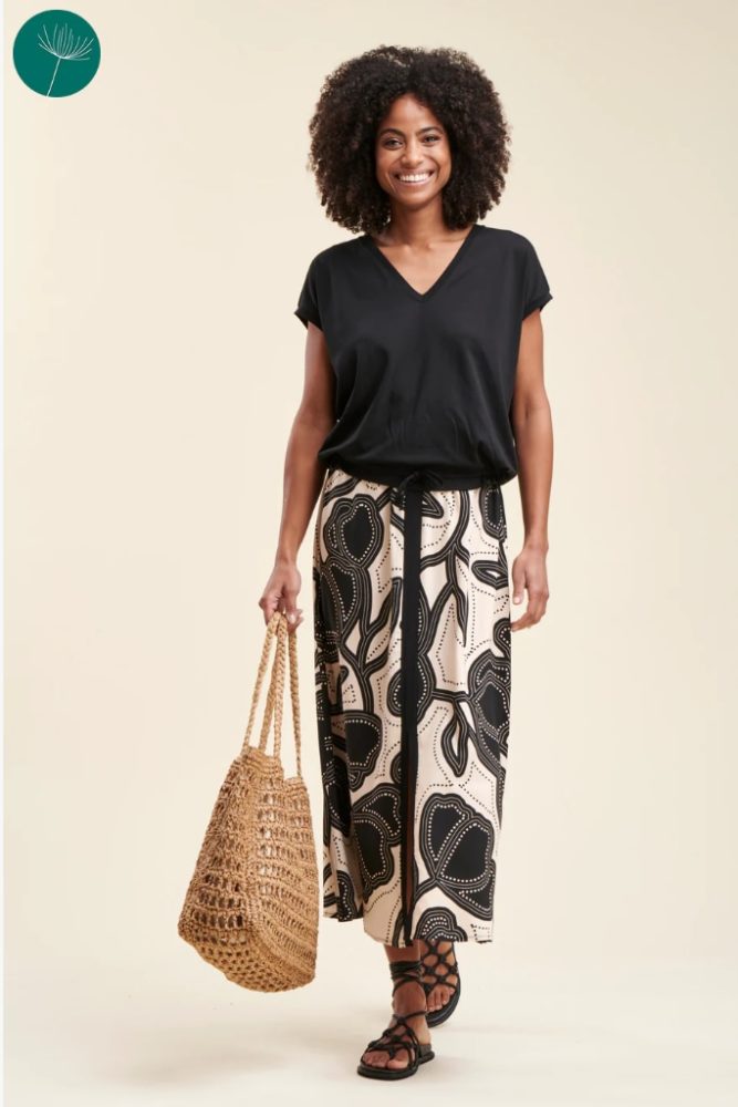 La Fée Maraboutée - Sukňa dlhá so vzorom Skin noir - skin/noir