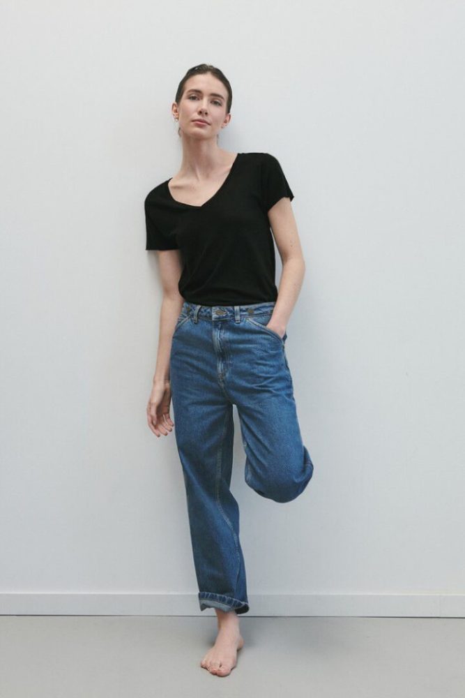 AMERICAN VINTAGE - Tričko s krátkym rukávom a V-výstrihom Jacksonville Noir - noir