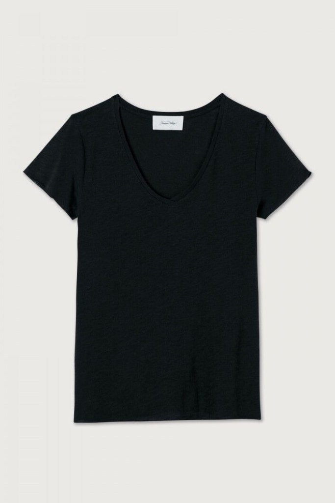 AMERICAN VINTAGE - Tričko s krátkym rukávom a V-výstrihom Jacksonville Noir - noir AMERICAN VINTAGE - Tričko s krátkym rukávom a V-výstrihom Jacksonville Noir - noir