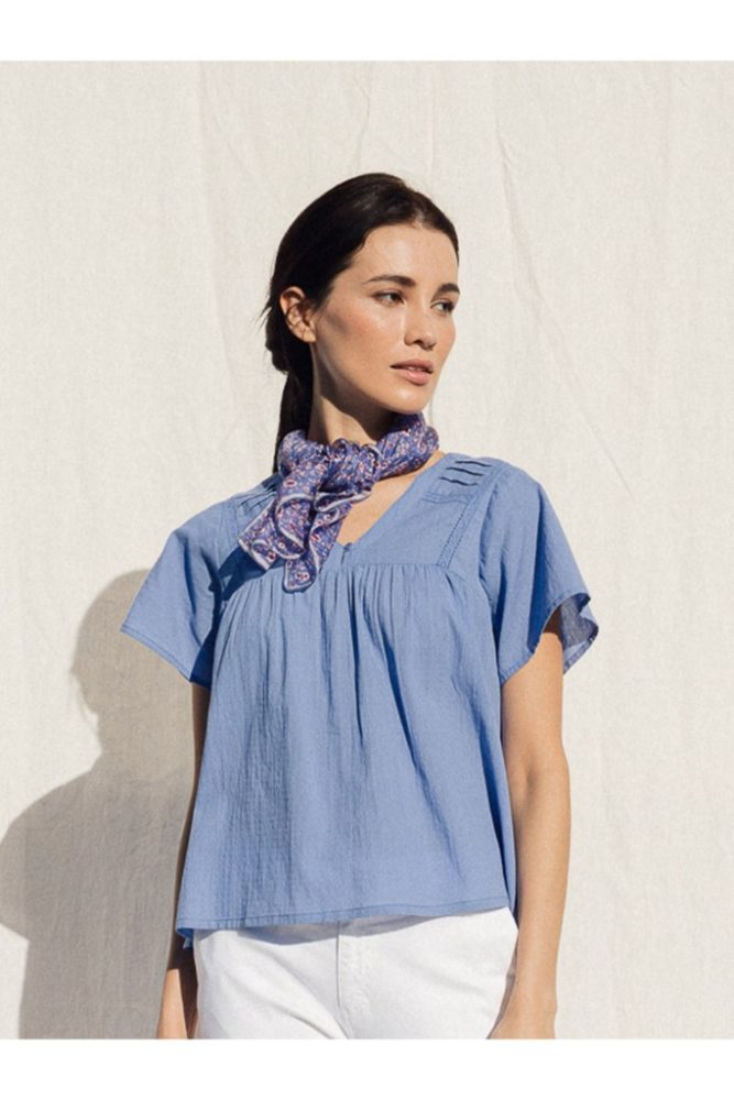 indi cold - Šatka 65x65 cm Azul Anil - azul anil