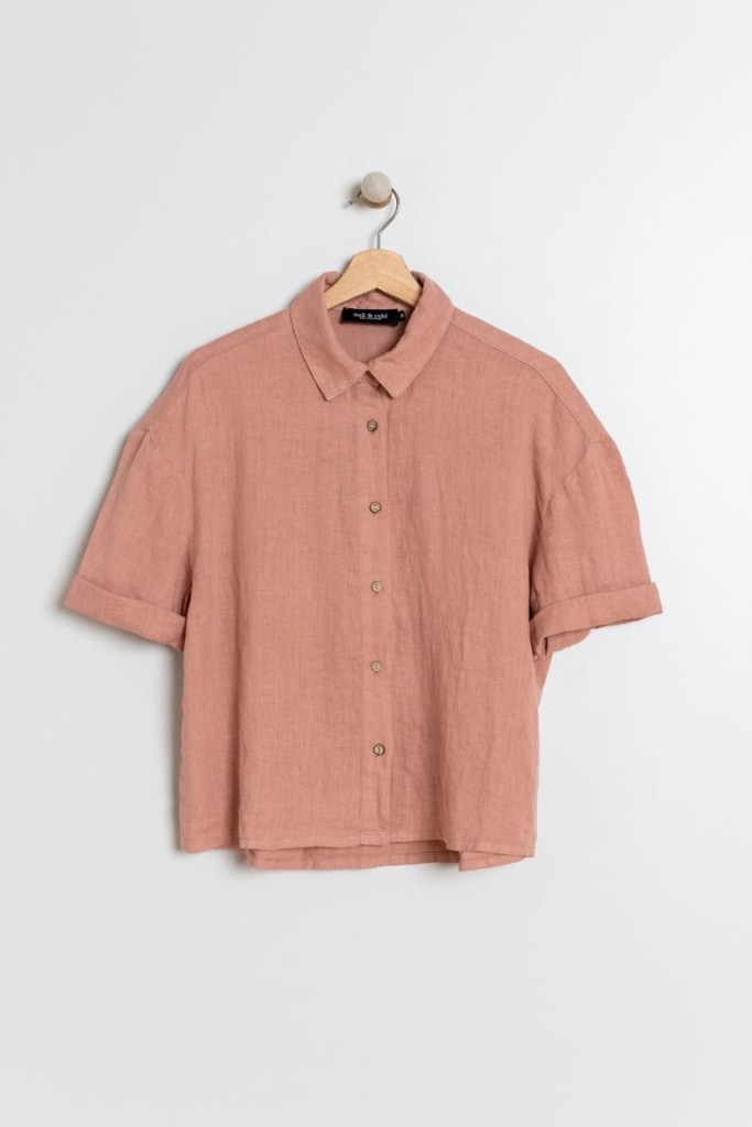 indi cold - Košeľa ľanová Rosa - rosa indi cold - Košeľa ľanová Rosa - rosa