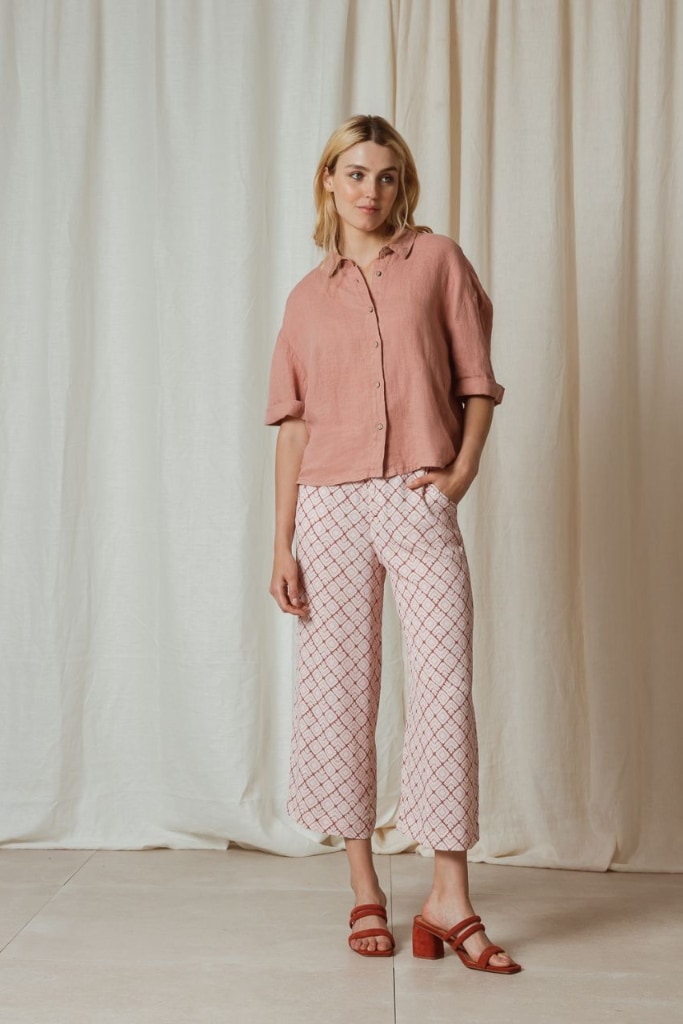 indi cold - Košeľa ľanová Rosa - rosa indi cold - Košeľa ľanová Rosa - rosa