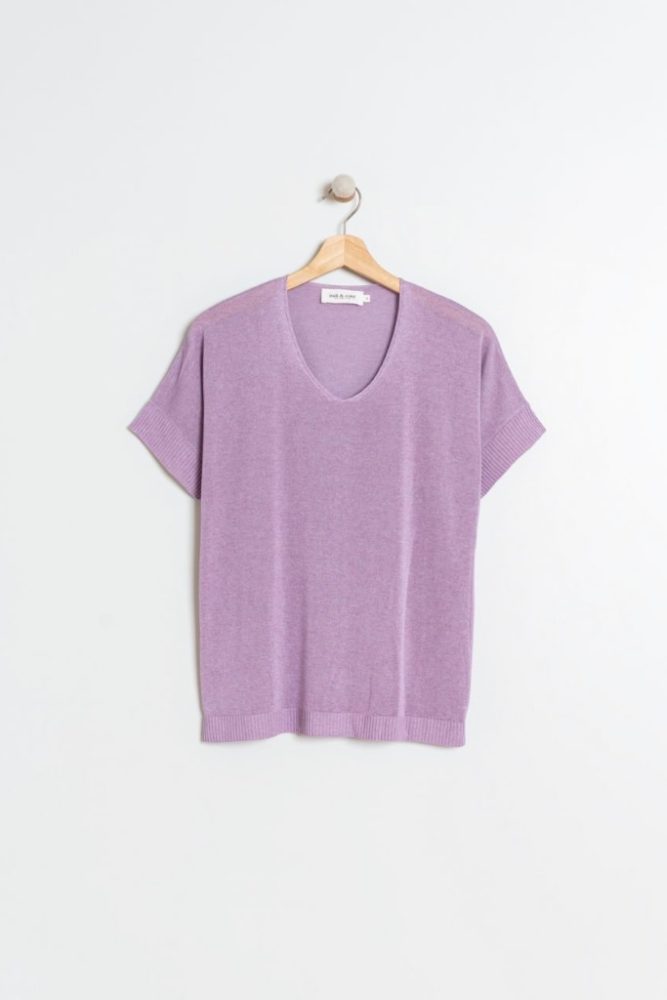 indi cold - Pulóver voľný bez rukávov Lila - piedra