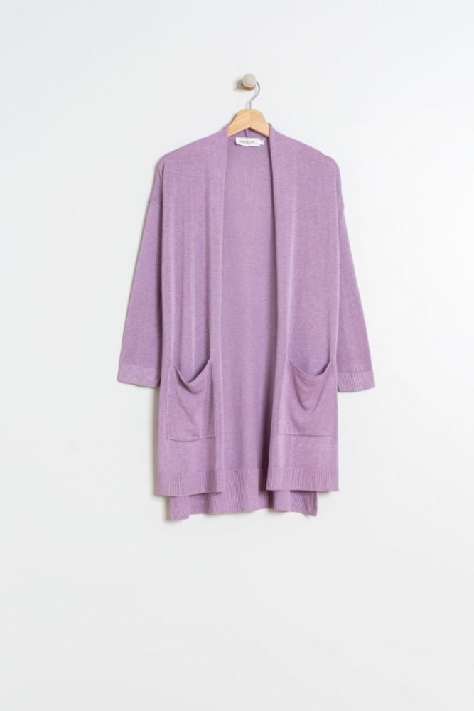 indi cold - Sveter voľný bez zapínania Lila - lila