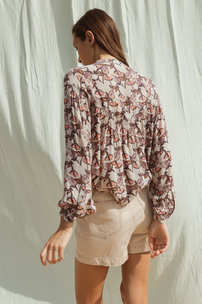 indi cold - Blúzka voľná s potlačou Piedra - piedra indi cold - Blúzka voľná s potlačou Piedra - piedra