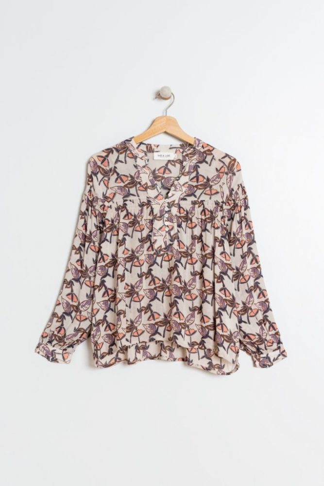 indi cold - Blúzka voľná s potlačou Piedra - piedra