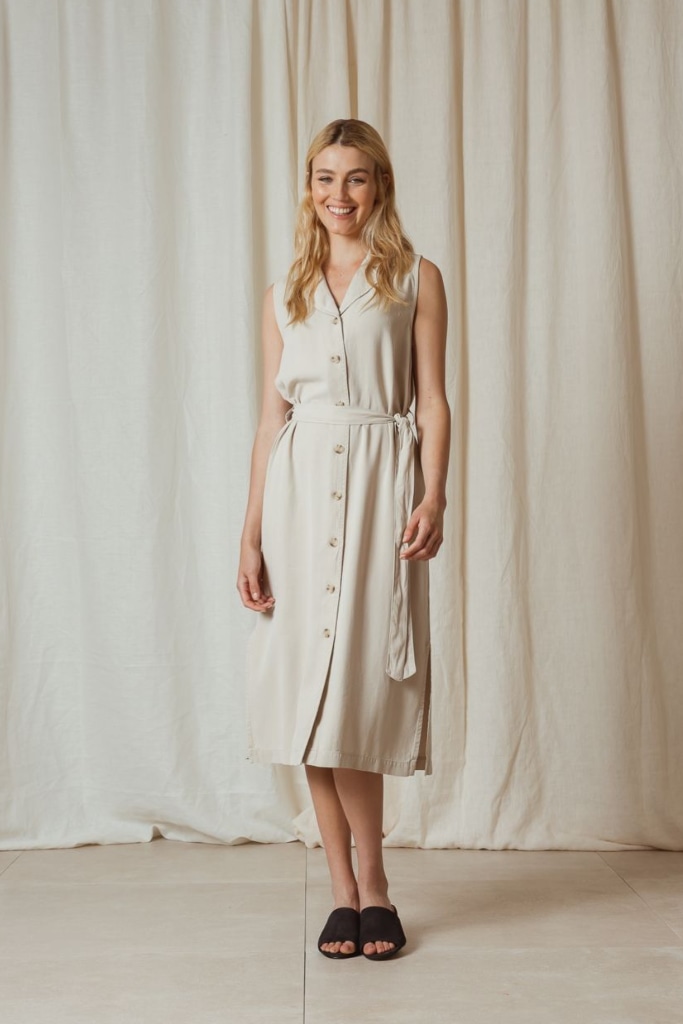 indi cold - Šaty midi s gombíčkami Piedra - piedra indi cold - Šaty midi s gombíčkami Piedra - piedra