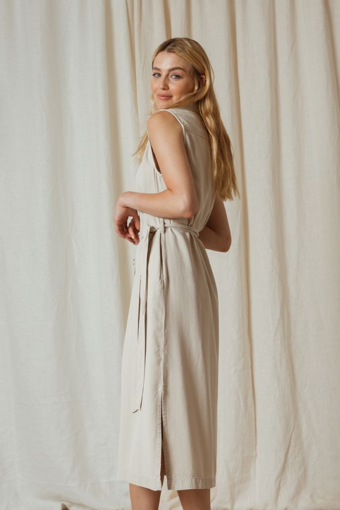 indi cold - Šaty midi s gombíčkami Piedra - piedra indi cold - Šaty midi s gombíčkami Piedra - piedra