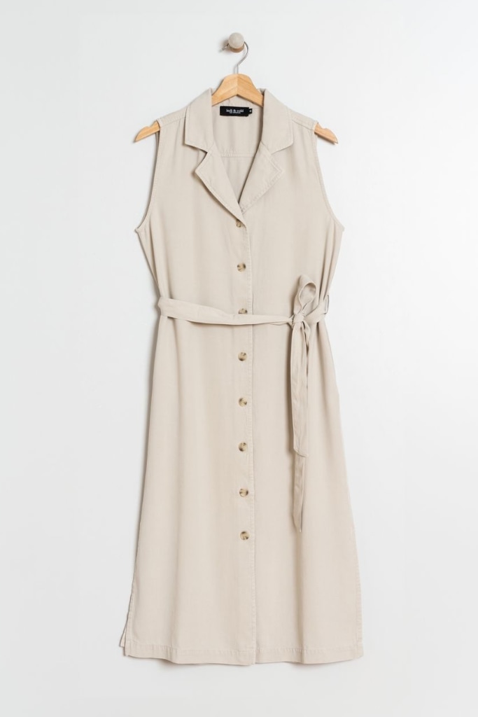 indi cold - Šaty midi s gombíčkami Piedra - piedra indi cold - Šaty midi s gombíčkami Piedra - piedra