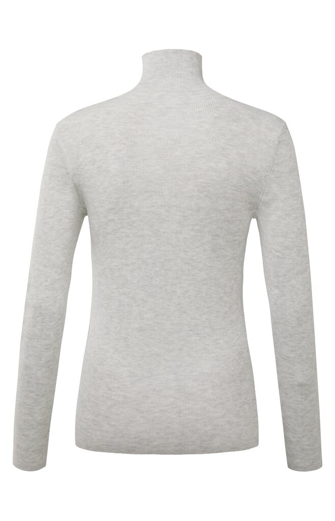 YAYA - Roláčik s hodvábom a rib vzorom Mid grey melange - mid grey melange YAYA - Roláčik s hodvábom a rib vzorom Mid grey melange - mid grey melange