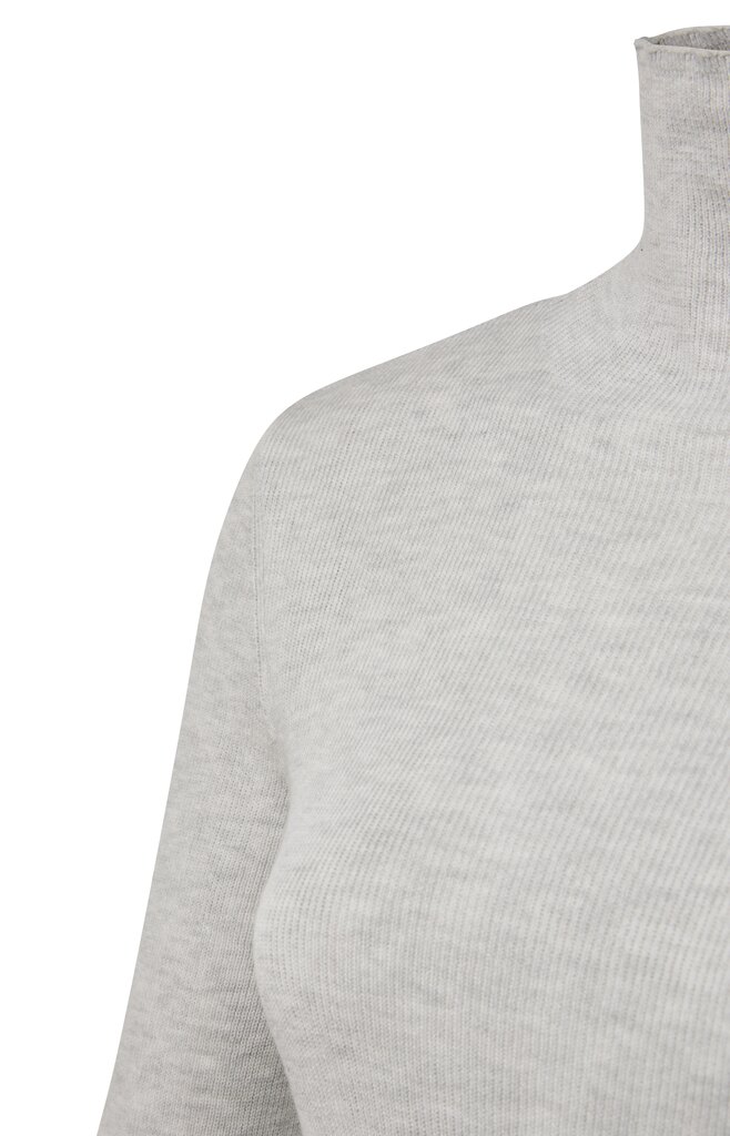 YAYA - Roláčik s hodvábom a rib vzorom Mid grey melange - mid grey melange YAYA - Roláčik s hodvábom a rib vzorom Mid grey melange - mid grey melange